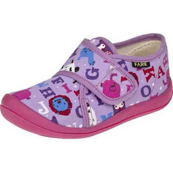 Chlapecké bačkory Dětské papuče Fare na suchý zip, nižší 30 fialová písmo
