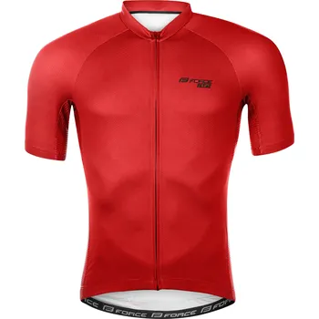 cyklistický dres Dres FORCE PURE krátký rukáv, červený
