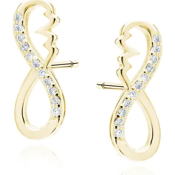 Náušnice Lafira pozlacené stříbrné náušnice Infinity Pulse Z1918G (puzety)