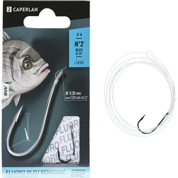 Rybářský háček CAPERLAN Navázaný háček s lopatkou na mořský rybolov SN Hook Fluorosea Bluereversed 6