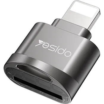 Čtečka Micro SD / TF karet YESIDO pro Apple iPhone - kovová - šedá