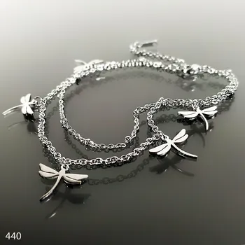 Řetízek Dvojitý ocelový řetízek na nohu s vážkami č. 440