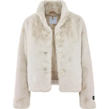 Dámský kabát RINO & PELLE Chlupatý kabátek krémový