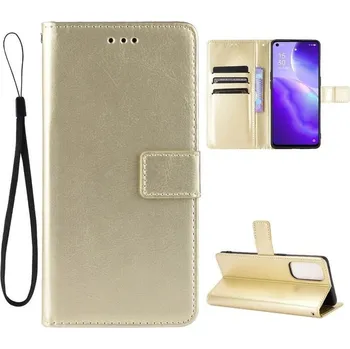 Pouzdro na mobilní telefon Crazy PU kožené peněženkové pouzdro na mobil Oppo Reno 5 4G/5G - zlaté