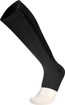 Dámské ponožky ZBCH Kompresní podkolenky se zipem otevřená špice černé
