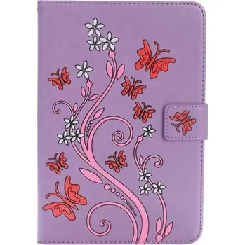 Pouzdro na tablet Butterfly knížkové pouzdro z PU kůže na iPad mini, iPad mini 2, iPad mini 3 - fialové