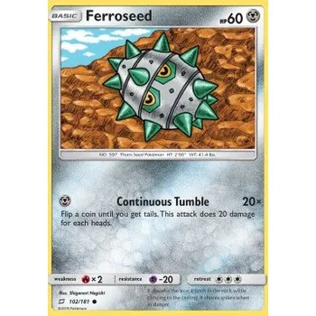 Volný čas Pokémon TEU 102/181 Ferroseed - Team Up Stav: Excellent, Verze: NORMAL