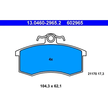 Brzdová destička Sada brzdových destiček, kotoučová brzda ATE 13.0460-2965.2