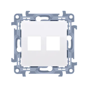 SIMON 10 CKP2.01//11 Kryt zásuvky komunikační (pro prvky Keystone), plochý dvojitý kryt (bez rámeč