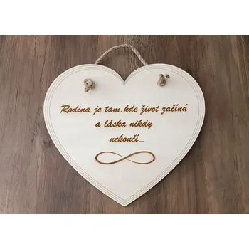 Dřevěné srdce s citátem