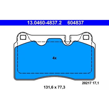 Brzdová destička Sada brzdových destiček, kotoučová brzda ATE 13.0460-4837.2