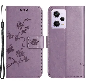 Pouzdro na mobilní telefon Flower knížkové pouzdro na Xiaomi Redmi Note 12 5G/Poco X5 5G - světlefialové