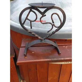 Svícen Kovový, kovaný svícen Srdíčko M50