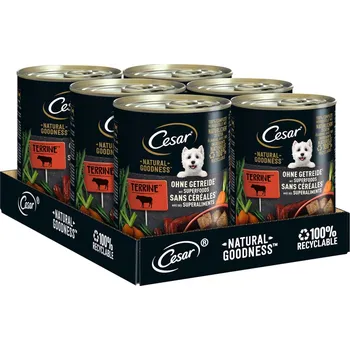Krmivo pro psa CESAR NATURAL GOODNESS konzerva s hovězím masem 6× 400 g