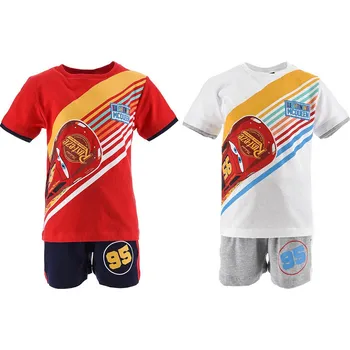 Chlapecké tričko SUN CITY Chlapecké tričko kraťasy Cars Auta Lightning McQueen bavlna Barva: BÍLÁ, Velikost: 128 (8 let)