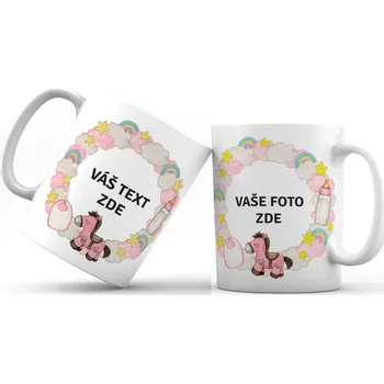 Dětský hrneček s vlastní fotografií a textem - kluk/holka 2 Barva: Růžová