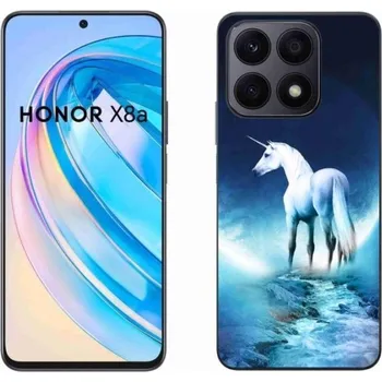 Pouzdro na mobilní telefon Gelový kryt mmCase na mobil Honor X8a - bílý jednorožec