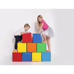 Molitanová stavebnice Moliplay velikost XXL 9 dílů koženka barevné kostky (Stavebnice velikost XXL - 30cm )