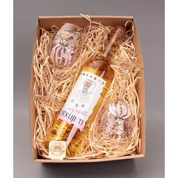 Víno Dárkový balíček - víno + 2 skleničky, Děkuji ti můj anděli víno: Cabernet Moravia - červené suché