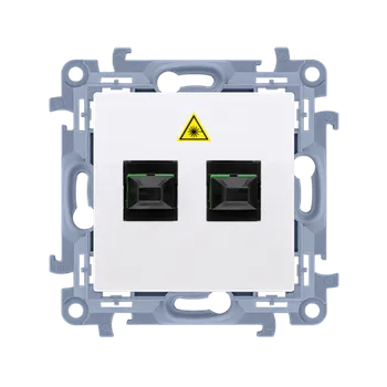 Elektrická zásuvka SIMON 10 CGS2.01/11 Světlovodná/optická zásuvka dvojitá SC/APC (strojek s krytem), Bílá