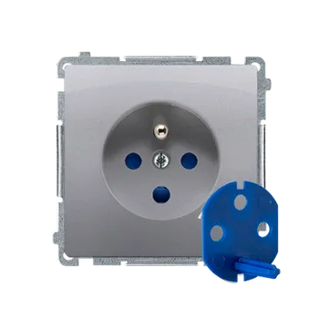 Elektrická zásuvka SIMON Basic BMGD1.01/21 Zásuvka jednonásobná DATA, s uzemněním, s přístupovým klíčem, 16 A, 250 V~,