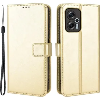 Pouzdro na mobilní telefon Crazy PU kožené peněženkové pouzdro na mobil Xiaomi Poco X4 GT 5G - zlaté