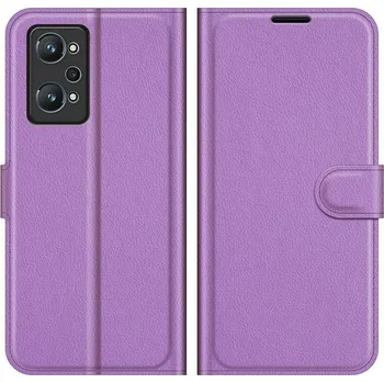 Pouzdro na mobilní telefon Litchi PU kožené peněženkové pouzdro na mobil Realme GT Neo 2 - fialové