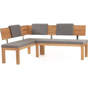 Šedá rohová lavice masiv buk Santini pravá strana 150x190