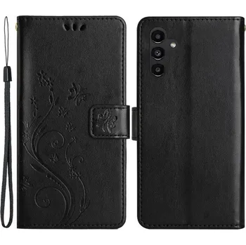 Pouzdro na mobilní telefon Flowers peněženkové pouzdro pro Samsung Galaxy A54 5G - černé