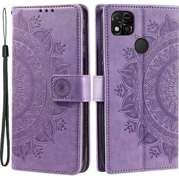 Pouzdro na mobilní telefon Mandala knížkové pouzdro na Xiaomi Redmi 10A - fialové