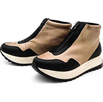 Dámská zimní obuv Dámská kožená obuv 6125-00022 CHACAL béžová Barva: šedá, Velikost: 38