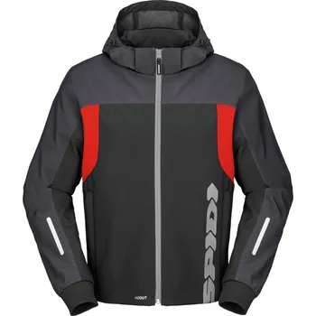 Moto bunda Bunda HOODIE H2OUT, SPIDI (černá/antracit/červená) (Velikost: L)