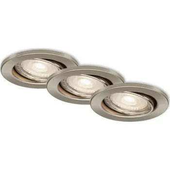 Bodové svítidlo BRILONER 3ks sada LED vestavné svítidlo, pr. 8,6 cm, 5 W, matný nikl BRI 7147-032