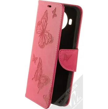 Pouzdro na mobilní telefon 1Mcz Bridges Roj motýlů 1 Book flipové pouzdro pro Nokia 5.4 sytě růžová (hot pink)