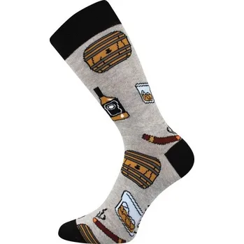 Pánské ponožky WOODOO veselé ponožky Lonka - WHISKY - 1 pár EXTRA