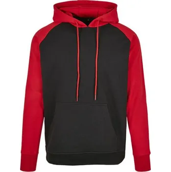 Pánská mikina Build Your Brand Pánská mikina BB005 Black-Red XXL