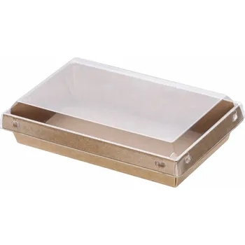 Jednorázové nádobí Gastro obaly Krabička papírová salátová s plast. víčkem 1000ml (min. počet 100ks)