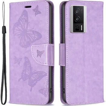 Pouzdro na mobilní telefon Butterfly knížkové pouzdro na Xiaomi Poco F5 Pro - fialové