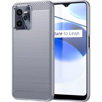 Pouzdro na mobilní telefon Fiber odolný gelový obal na mobil Realme C35 - šedý