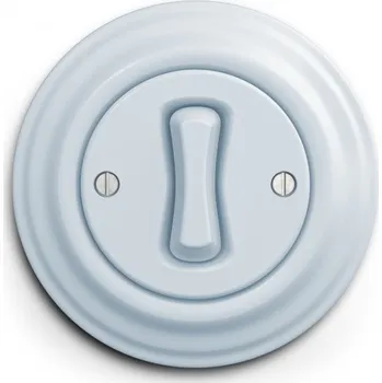 vypínač KliKlap - Vyrobeno v ČR Kulatý vypínač v odstínu blankytně modrá Jednopólový č.1 Boční