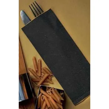 Příbor Kapsička na příbory Antracit s bílým ubrouskem [125 ks],rychlé dodání