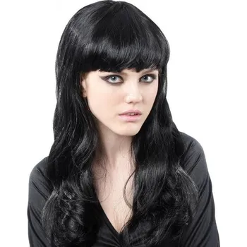 Karnevalový kostým Dámská paruka - Černá s ofinou