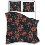 Bavlněné povlečení Elegant 028 220x200 + 2x 70x80 černo-oranžové