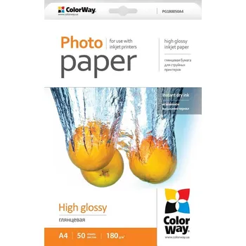 Fotopapír COLORWAY fotopapír high glossy 180gm2, A4 50 kusů