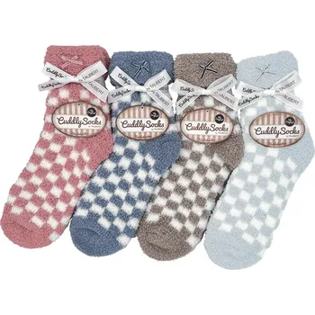 Dámské ponožky CHEQUERS luxusní dárkově balené žinilkové kostičkované ponožky Taubert