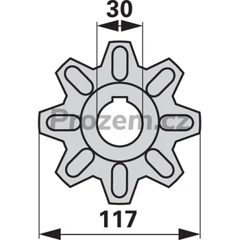 Auto-moto Řetězové kolo pro Deutz Fahr, 8 zubů, 117/30 mm, 06515843