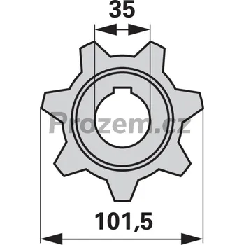 Auto-moto Řetězové kolo pro Claas, 7 zubů, 101,5/35 mm, 6744061, 6744062