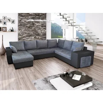 Sedací souprava Eoshop Rohová sedací souprava Urala OT2FR2B - do U + taburety - aria 15 / soft 11 (barva potahu) - levá