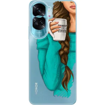 Pouzdro na mobilní telefon Odolné silikonové pouzdro iSaprio - My Coffe and Brunette Girl - Honor 90 Lite 5G