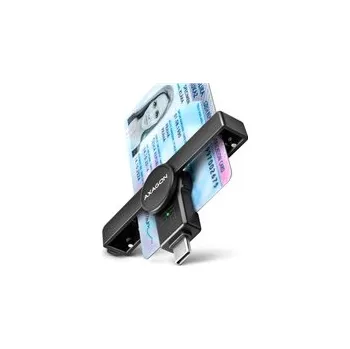 Ukládání dat AXAGON CRE-SMPC, USB-C PocketReader čtečka kontaktních karet Smart card (eObčanka)